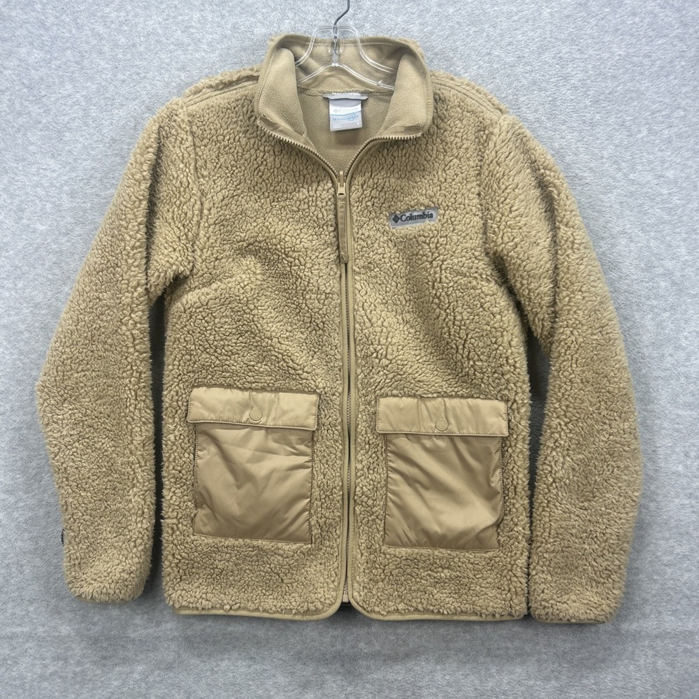Columbia Fleece Jacket Womens Small Tan Sherpa Pile Interchange Drop‎ Ridge